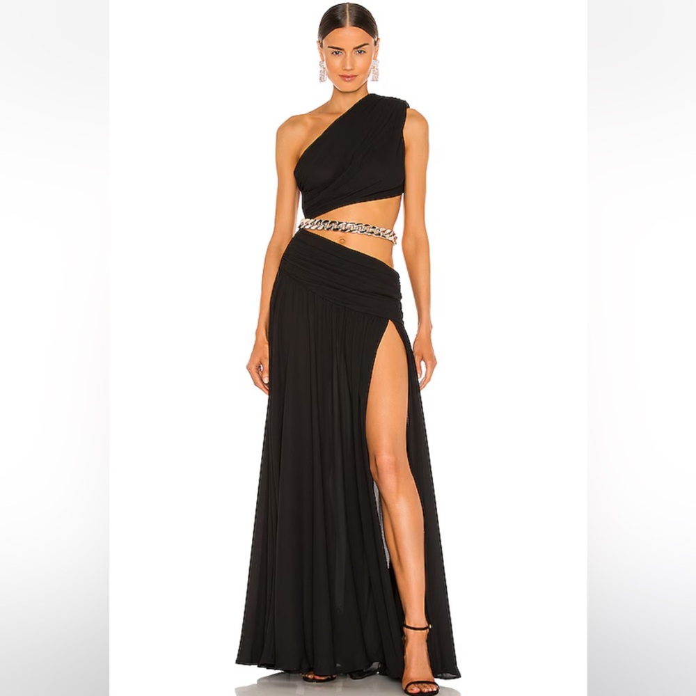 Bronx and Banco Noir Silk Jafari Chiffon Gown